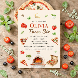 Cartão de Aniversário de Pizza Assada a Lenha