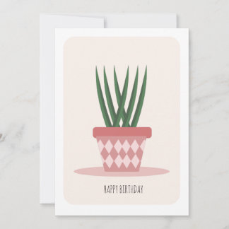 Cartão de Aniversário de Planta em Vaso
