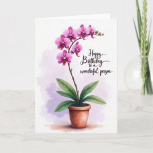 Cartão de Aniversário de Planta em Vaso Alegre