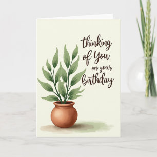 Cartão de Aniversário de Planta em Vaso Sereno