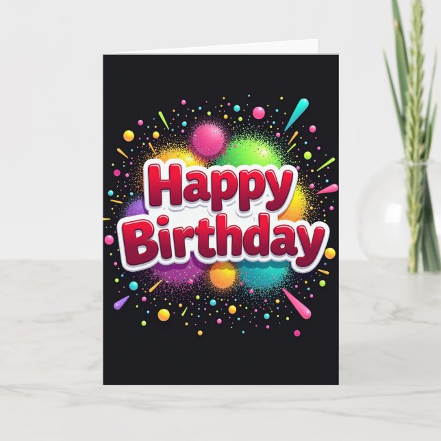 Cartão de Aniversário de Pó Alegre (Frente)