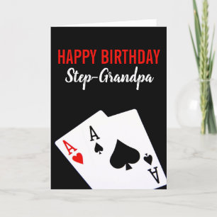 Cartão de Aniversário de Poker Step-Grandpa