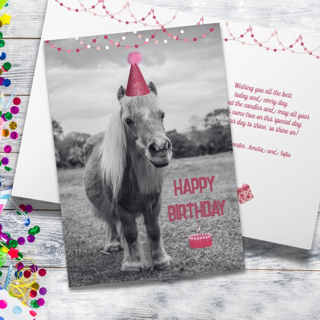 Cartão de Aniversário de Pônei Fofo (Sweet pony birthday card)