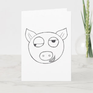 Cartão de aniversário de porco