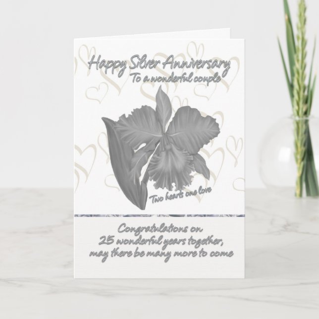Cartão de aniversário de prata - Cartão de anivers (Frente)