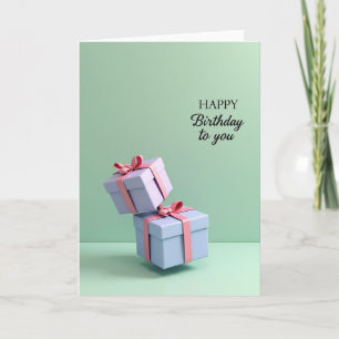 Cartão de Aniversário de Presente Elegante