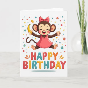 Cartão de Aniversário de Primata Divertido