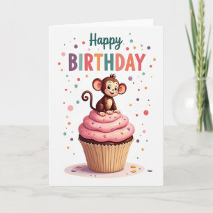 Cartão de Aniversário de Primata Doce