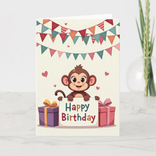 Cartão de Aniversário de Primata Encantador