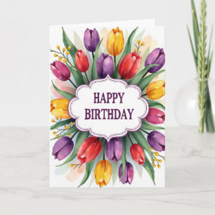 Cartão de Aniversário de Primavera