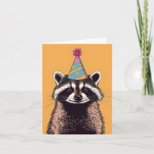 Cartão de aniversário de Raccoon Adorável - Design