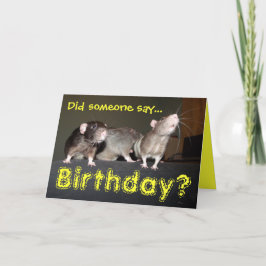 cartão de aniversário de ratos fofos