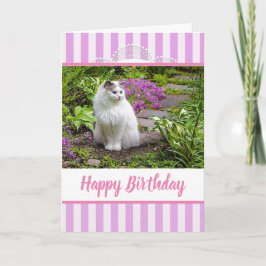 Cartão de Aniversário de Renda Rosa com Fotografia