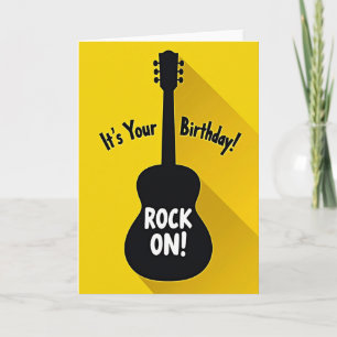 Cartão de Aniversário de Rock de Guitarra