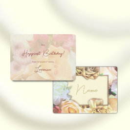 Cartão de Aniversário de Rosa Amarelo Pálido