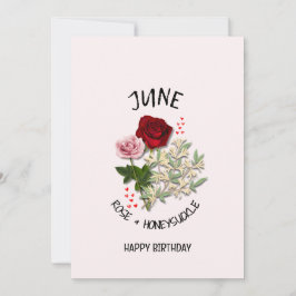 Cartão de Aniversário de ROSA de Flor Mês de Nasci