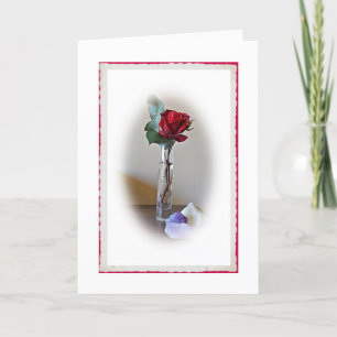 Cartão de Aniversário de rosa vermelha
