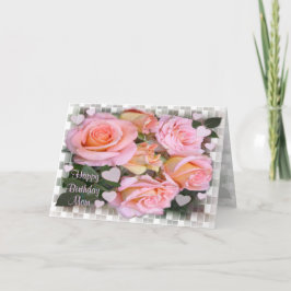 Cartão de Aniversário de rosas para a mãe