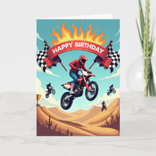 Cartão de Aniversário de Salto de Motocross
