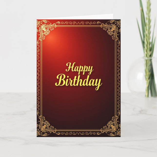 Cartão de Aniversário de Script Carmesim (Frente)