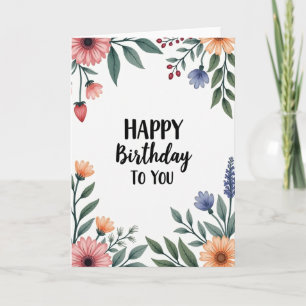 Cartão de Aniversário de Script Doce