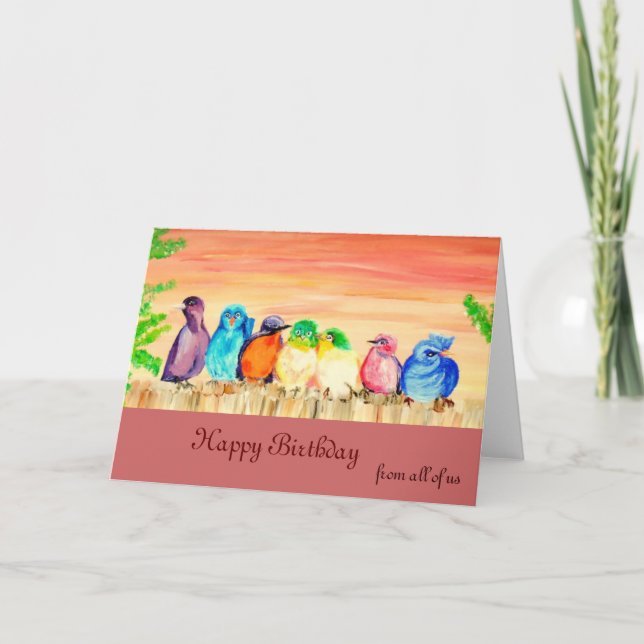 Cartão de Aniversário de Sete Amigos (Frente)