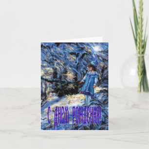 Cartão de aniversário de Snegurochka no russo