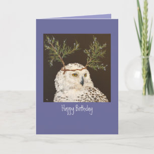 cartão de aniversário de Snowy Owl