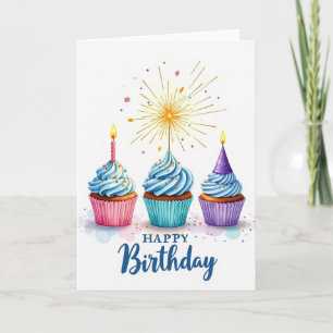 Cartão de Aniversário de Sobremesa de Celebração