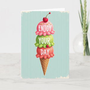 Cartão de Aniversário de Sorvete Doce