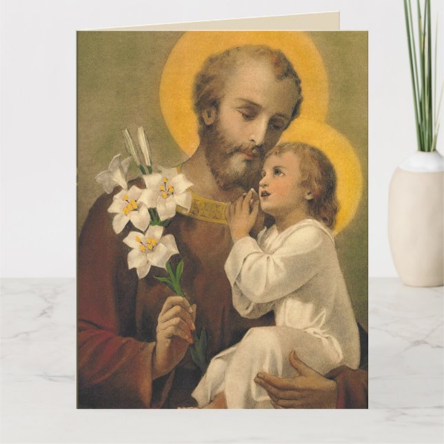 Cartão de aniversário de St Joseph para o amigo (Frente)