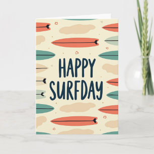 Cartão de Aniversário de Surfista