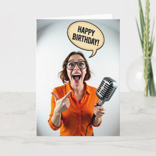 Cartão de Aniversário de Surpresa Alegre