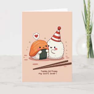 Cartão de Aniversário de Sushi Amor
