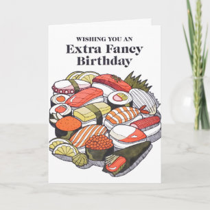 Cartão de Aniversário de Sushi Extra Elegante com