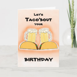 Cartão de Aniversário de Taco e Cerveja