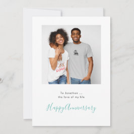 Cartão de Aniversário de Teal Personalizado com No