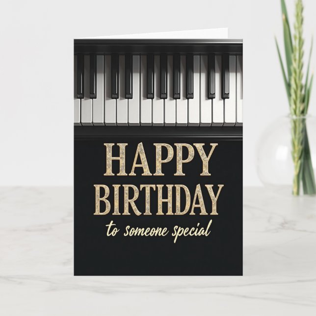 Cartão de Aniversário de Teclado (Frente)