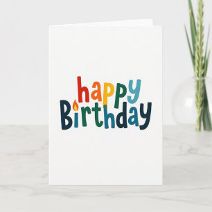 Cartão de Aniversário de Texto Vibrante