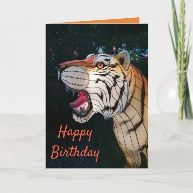 Cartão de Aniversário de Tigre Fantástico (Frente)