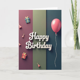 Cartão de Aniversário de Três Tons