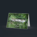 Cartão de aniversário de um amigo mostrando um rio<br><div class="desc">Um legal ribeiro enquanto flui através de uma floresta tranquila. Esta imagem dá uma sensação de paz e calma.</div>
