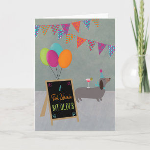 Cartão de Aniversário de um Dachshund Um Pouquinho