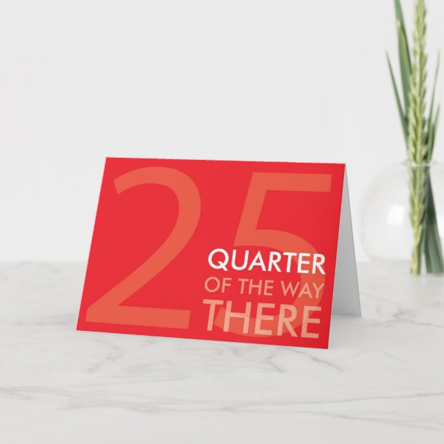 Cartão de aniversário de um quarto feliz do século (Frente)