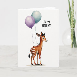 Cartão de Aniversário de Ungulado Caprichoso