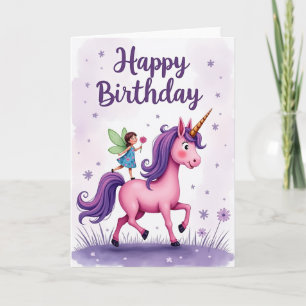 Cartão de Aniversário de Unicórnio Caprichoso
