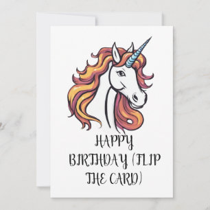 Cartão de aniversário de unicórnio fofo