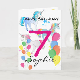 Cartão de Aniversário de Unicórnio para Menina de 