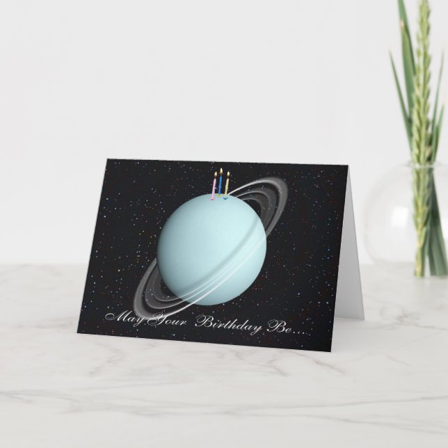 Cartão de aniversário de Uranus do planeta (Frente)