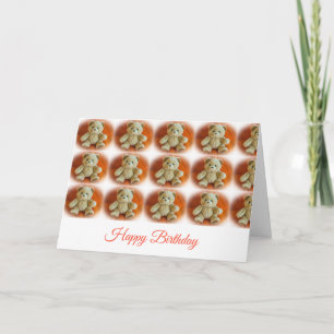 Cartão de aniversário de ursinhos de pelúcia